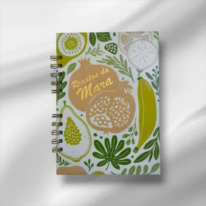 Caderno de receitas com nome personalizado