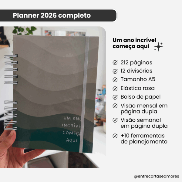 Planner 2026 completo: ferramenta de planejamento pessoal agenda 2026
