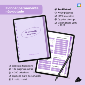 Planner permanente digital roxo