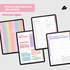 Planner Digital Permante Não datado colorido