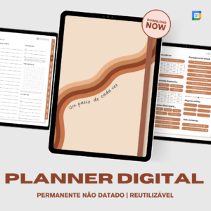 Planner Digital Não Datado tons terrosos