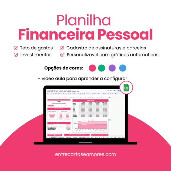 Planilha financeira de controle pessoal - modelo google sheets